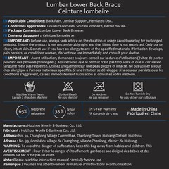 Nvorliy LSO Lower Back Brace Fit Women & Men, Compression Large, Black