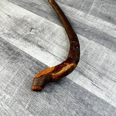 Natural Hardwood Walking Stick Cane Rustic Handcrafted Hiking Staff 34 Inch Bark