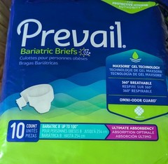 Prevail Incontinence Briefs 3XL Bariatric B – 40 Adult Diapers (Unisex)