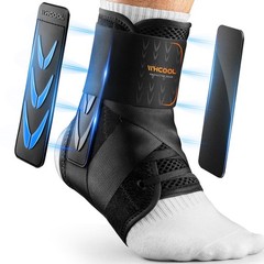 Slim-Fit Ankle Brace with Quick Lace-Up & 2 Shaped Pads for Sports M 12-13”