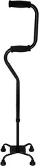 Quad Base Walking Cane for Enhanced Support – Adjustable Height 31.5-37.5in