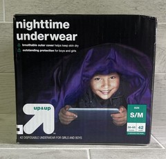Up & Up Nighttime Disposable Underwear Size S/M 38-65 lbs 42 Count Box