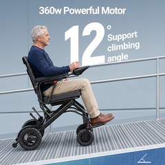 Lightweight 38Lb Foldable Electric Wheelchair Intelligent 300Lb All Terrain FDA