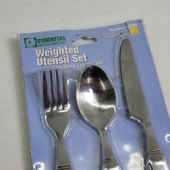 Weighted Utensil Set Essential Medical Supply Spoon Fork Knife Stainless #L5006