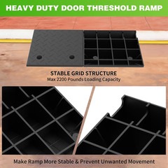 6.7″ Non-Slip Rubber Wheelchair Ramp – 2PCS, 2200Lbs Load Capacity