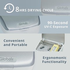 NEW Dry & Store Global II Hearing Aid Dryer w/UV-C Germicidal Lamp and Desiccant