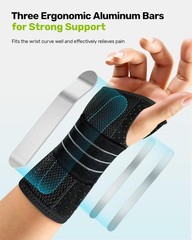 Wrist Brace Ergonomic 3 Metal Hand Splint Breathable Right Hand Men Women M Size