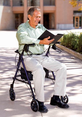 Aluminium Step N Rest Rollator Walker, Padded Seat, 6″ Wheels, Backrest, Storage