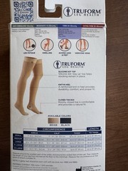 Truform Compression Stockings Thigh High Closed Toe Firm 20-30 mmHG XL 8868 Tan