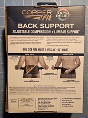 Copper Fit Rapid Relief Back Support 3/1 Hot/Cold Therapy Unisex One Size