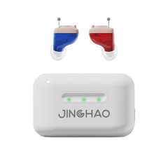 1 Pair Rechargeable Hearing Aids Mini Hearing Amplifier L+R w/ Charger Case