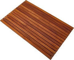 Nordic Style Premium Teak Shower & Bath Mat Indoor & Outdoor Use Non-Slip Wooden