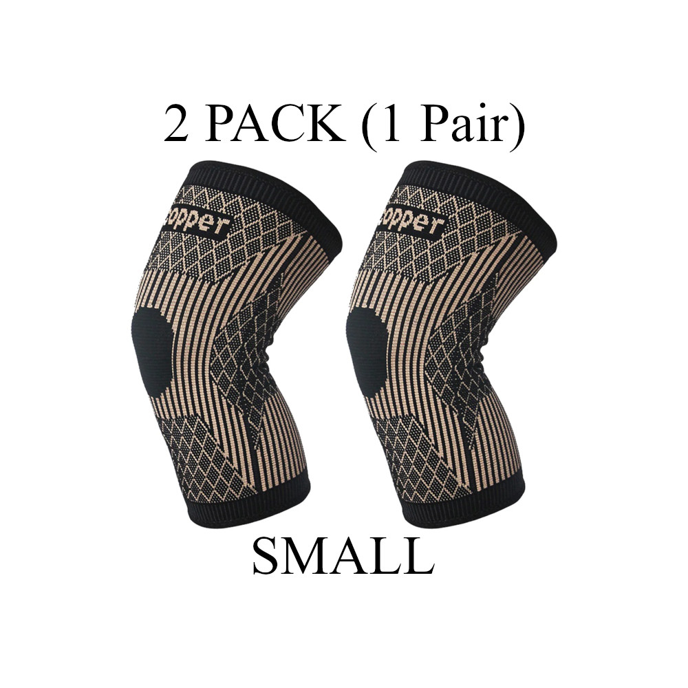 Compression Copper Knee (2Pack) Braces Sleeves Support Arthritis Joint Men Women
