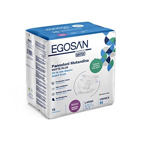 ADULT DIAPER Maxi Incontinence Disposable Brief with Tabs Large 15-Count EGOSAN