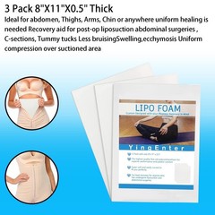 3 Pack Lipo Foam Ab Board Post Surgery Compression Garment Recovery Pads