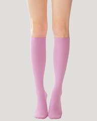 24-Color Knee High Socks, 80 Den Opaque, Wide Comfort Band One Size Purple
