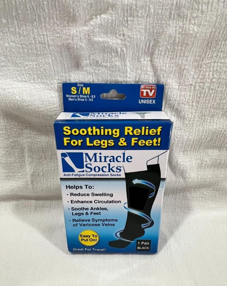 Compression Socks Anti-Fatigue Miracle Socks Reduce Swelling Black S/M