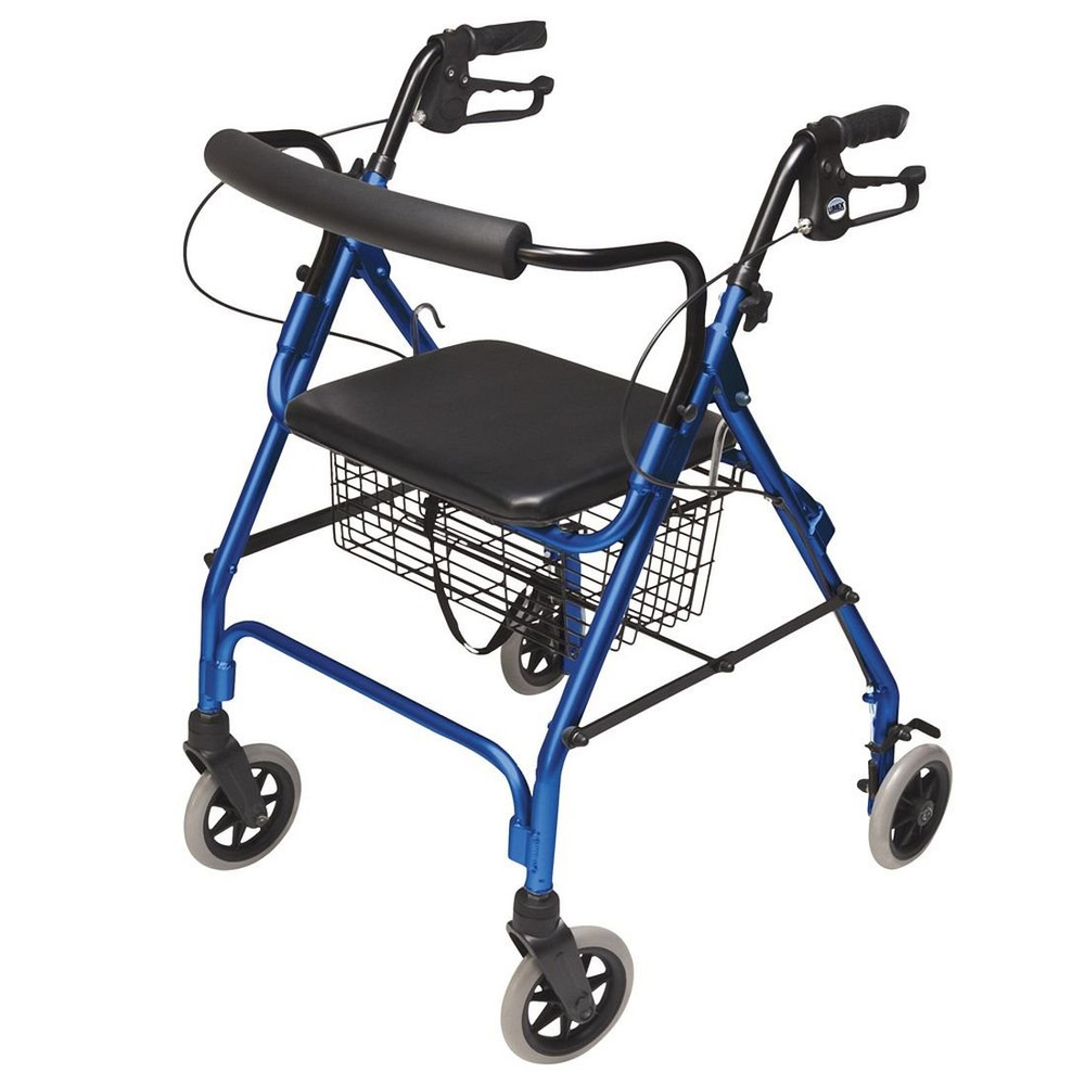 Lumex Walkabout Lite 14.5 Lb Rollator with Seat for Seniors – Blue