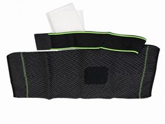 Adjustable Knee Brace Compression Stabilization Support, Black/Green, One Size