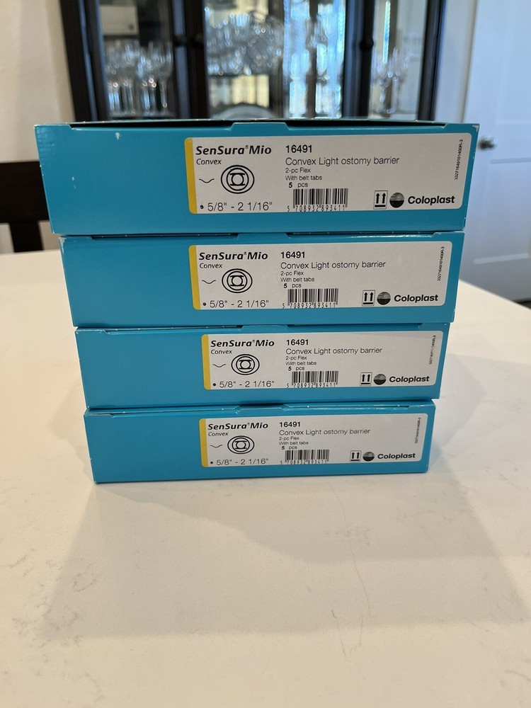 Coloplast SenSura Mio 16491 Convex Light Ostomy Barrier, 2-1/16in Lot Of 4 Boxes