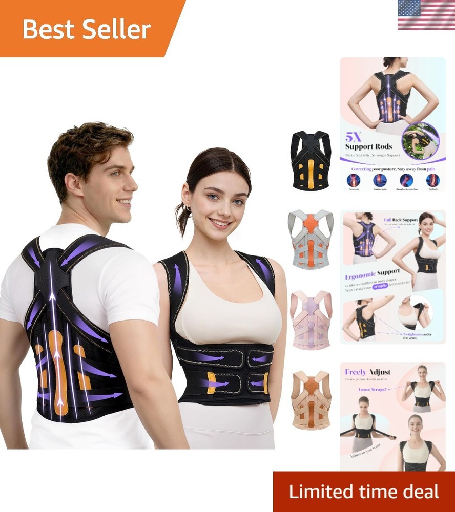 Lightweight & Stretchable Back Brace: Improve Posture & Confidence – Medium Size