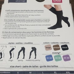 Medi Duomed Advantage XL Beige Compression Socks Calf 20-30 mmHg Open Toe USA