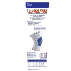 Champion Elastic Knee Support Compression Sleeve, X-Small, Gray (Side Stays)