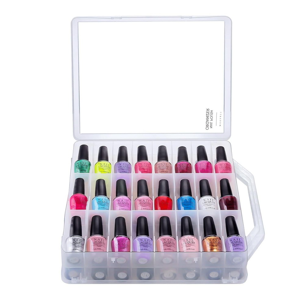 Makartt Nail Polish Organizer Clear Universal Nail Polish Holder For 48 Bottles