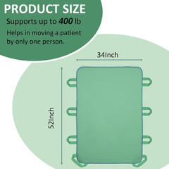 Positioning Bed Pad with 8 Reinforced Handles-34 x 52″-Reusable and Washable Tra