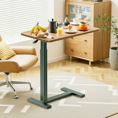 Medical Overbed Bedside Table Adjustable Height with Wheels Hospital & Home Use