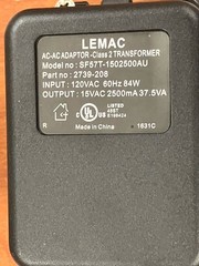 ACORN SUPERGLIDE 120/130 STAIRLIFT GENUINE POWER ADAPTOR SF57T-1502500AU**LEMAC