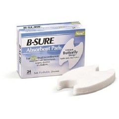 B-Sure Bowel Leakage Pads lot of 12 Boxes/24 Pads Bowel Incontinence protection