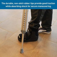 Aluminum Crutches, Adult M, 5′ 2″–5′ 10″ – Pair of Lightweight, Height