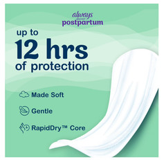 Always Discreet Postpartum Incontinence Pads, Moderate Absorbency, 57 CT