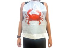 Disposable Crab Bibs for Adults with Wet Wipe Moist Towelettes, 50 Pc. Set…