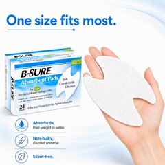 B-Sure Absorbent Pads for Light Accidental Bowel Leakage Box/24 Pads