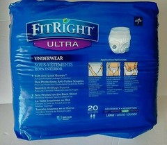 FitRight Ultra Underwear Unisex 40-56 in. (102-142) Large 20 Count Medline NEW