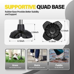 Walking Cane Adjustable 380lbs Load Capacity Offset Cushioned Handle – Mobility