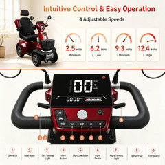 Heavy Duty 500W 4 Wheel Mobility Scooters 48V/20Ah Max Weight Capacity 700 lbs