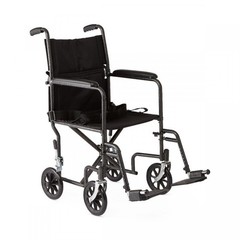 Medline Basic Steel Transport Chair 19″ Seat 8″ Wheels 300 lb. Weight Capacity 1