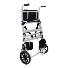 Foldable Shower Chair w/Wheels, Aluminum Alloy Height Adjustable Shower Chair