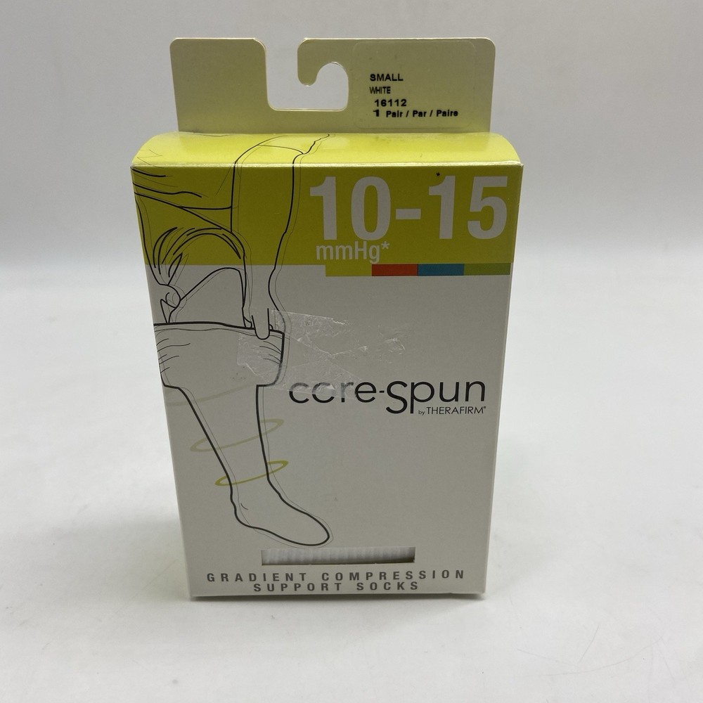 Core-Spun TheraFirm X-Static Knee High Socks Compression 10-15 Small White