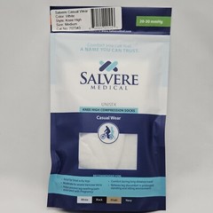 Salvere Sz M Unisex Knee High Compression Socks White Casual Wear 20-30 MmHg