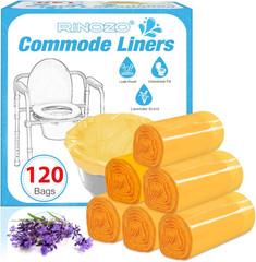Commode Liners for Bedside Portable Toilet Chair Bucket 120 Count Lavender Scent