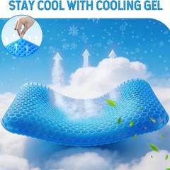Ergonomic Gel Seat Cushion, Extra Thick for Office Chair Comfort, Wheelchair Pad