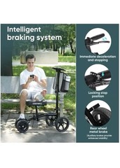 COSYWILL All-Terrain Steerable Knee Scooter Foldable Knee Walker Black