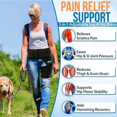 ODOFIT 5-In-1 Adjustable Leg & Hip Brace Relieves Sciatic Pain 3 Strap Design
