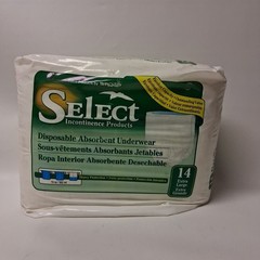Select Disposable Absorbent Underwear, X-Large, 48-66in, #2607 – BG/14