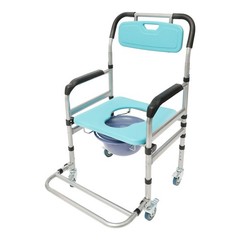 Shower Chair With Wheels Elderly Foldable Commode Chair Toilet Chair 330.69lbs