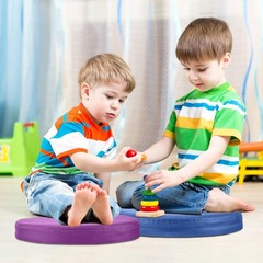 Juexica 4 Pcs Extra Thick Flexible Floor Cushions Bright Colors Kids Classroom
